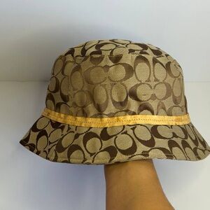 Coach Signature Jacquard Bucket Hat Size M/L